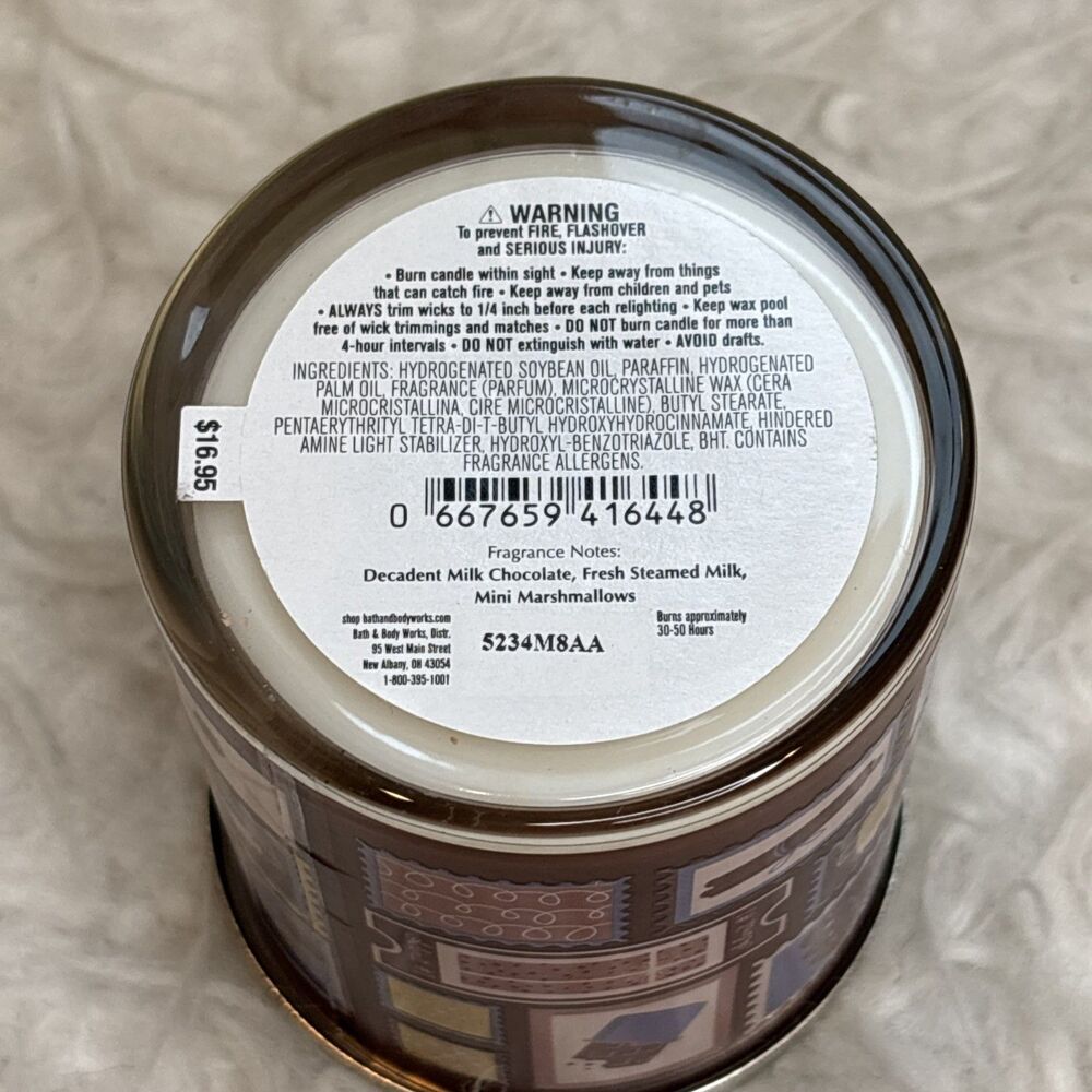NEW Bath & Body Works Hot Cocoa & Cream Single Wick Scented Candle 8 oz / 227g - Picture 6 of 12